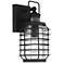 Anapos 12 1/2"H Black Caged Motion Sensor Outdoor Wall Light