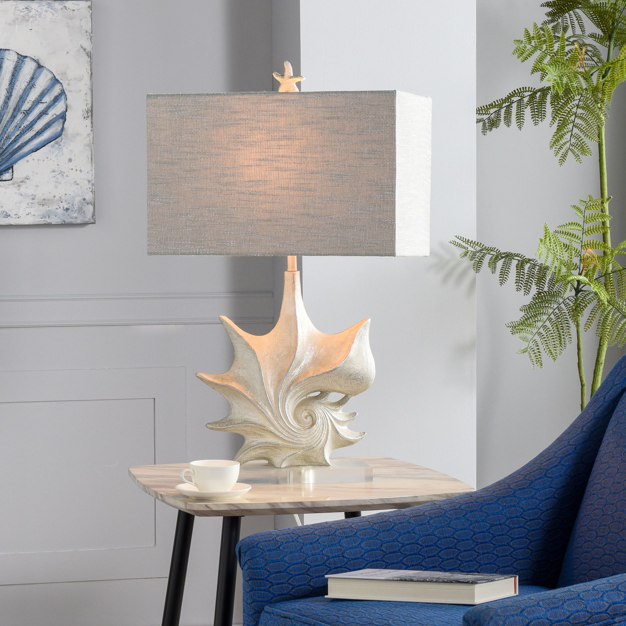 Image 7 Anartia Silver Seashell Table Lamp more views