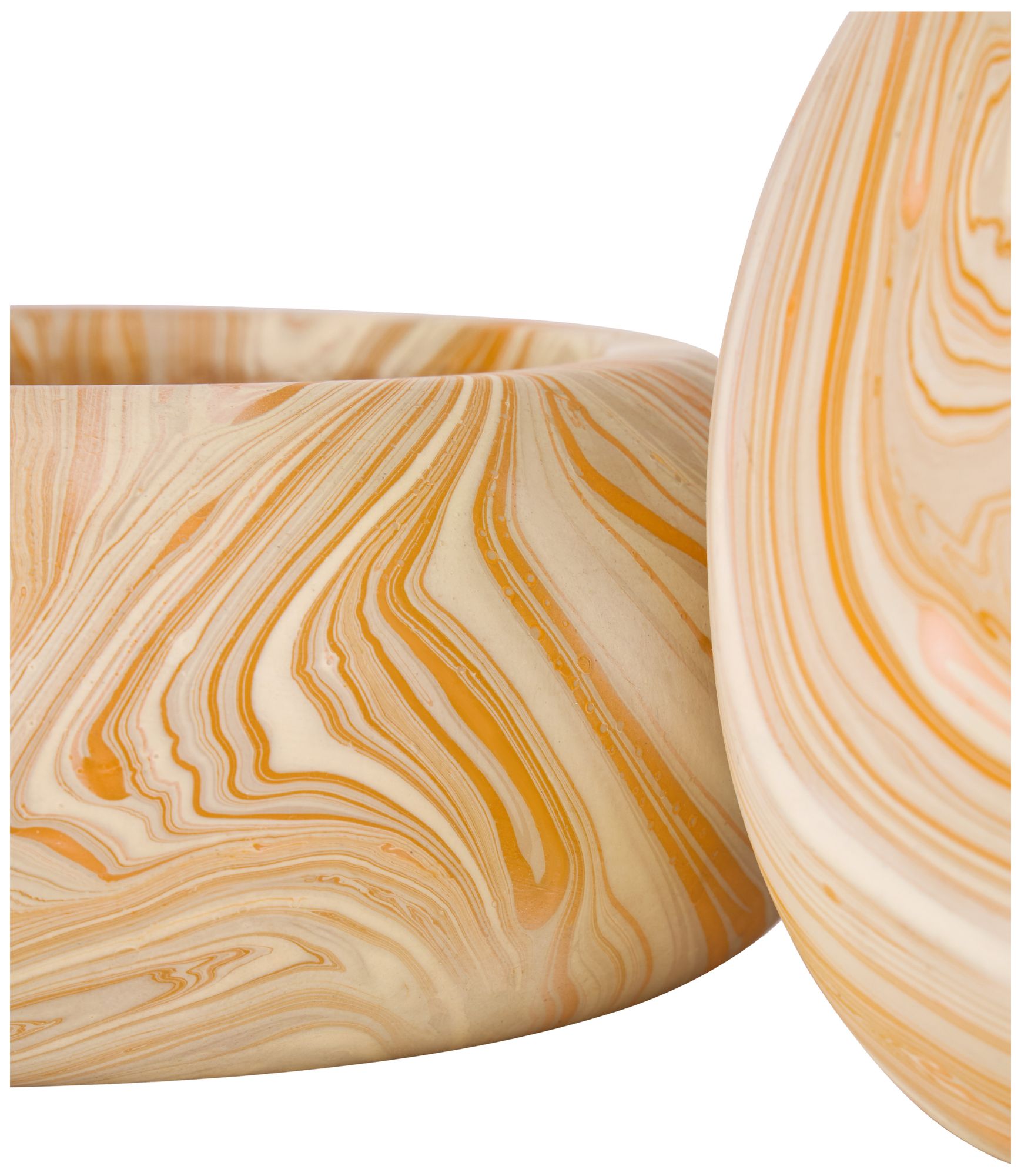 Image 2 Anasi Marbleized Yellow Round Box - Set of 2 more views