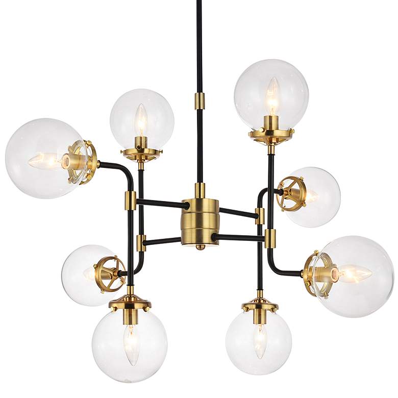 Image 2 Anastasia 22" Wide Black and Gold Chandelier With Glass Globe Shades