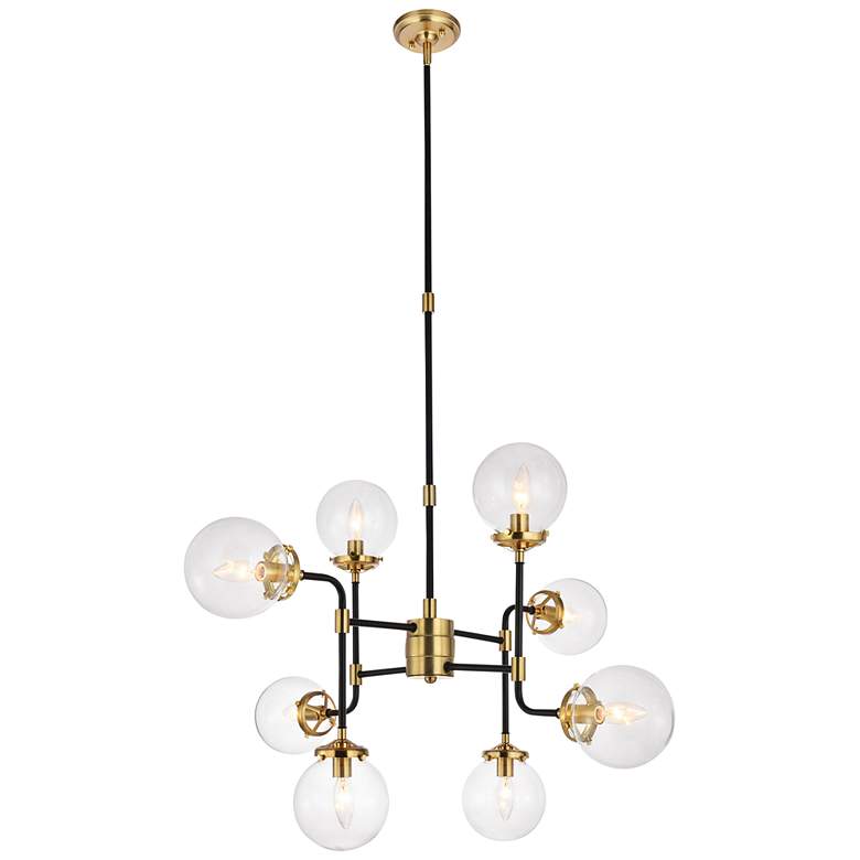 Image 5 Anastasia 22" Wide Black and Gold Chandelier With Glass Globe Shades more views