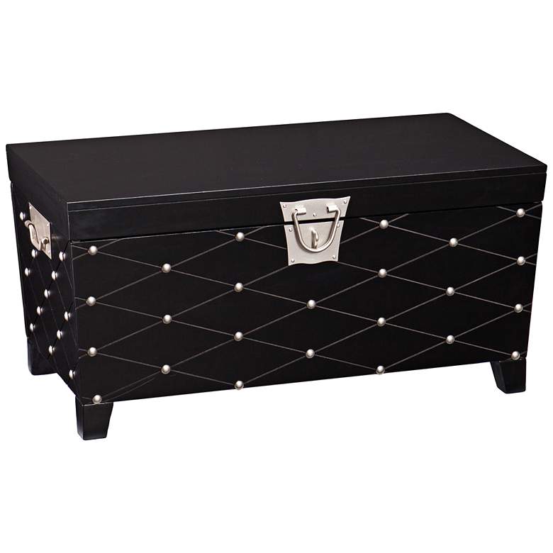 Image 1 Anastasia 38 3/4 inch Wide Black Wood Trunk Cocktail Table