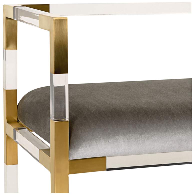 Anastasia 50&quot; Wide Brass and Acrylic Modern Bench more views