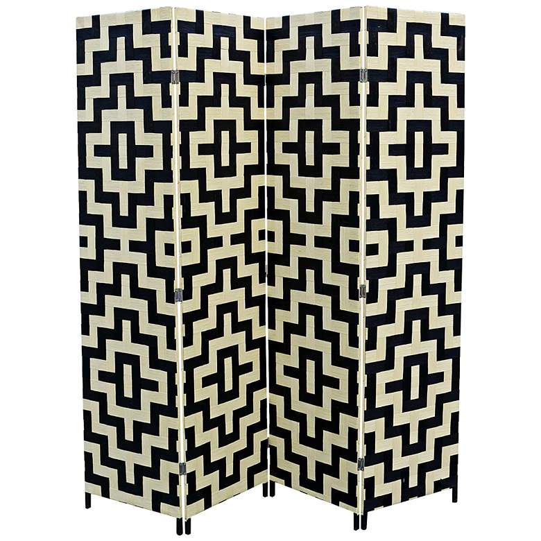 Image 1 Anastasia 70 1/2" Wide Paper Weave 4-Panel Room Divider
