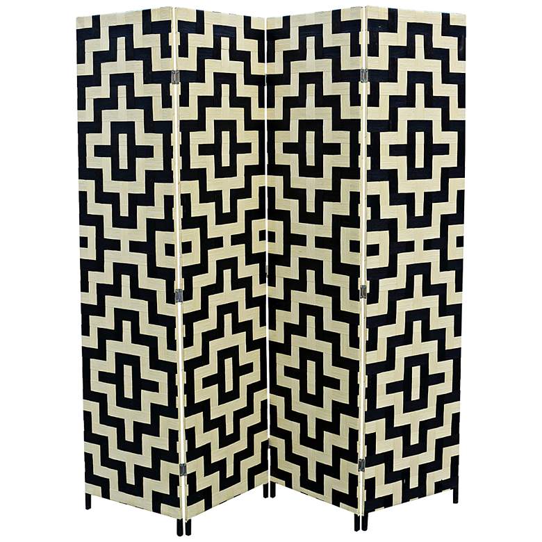 Image 1 Anastasia 70 1/2 inch Wide Paper Weave 4-Panel Room Divider