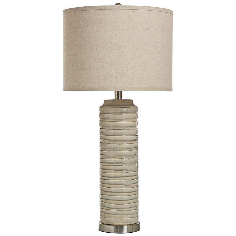 Image 2 Anastasia Ivory Glazed Texture Ceramic Table Lamp