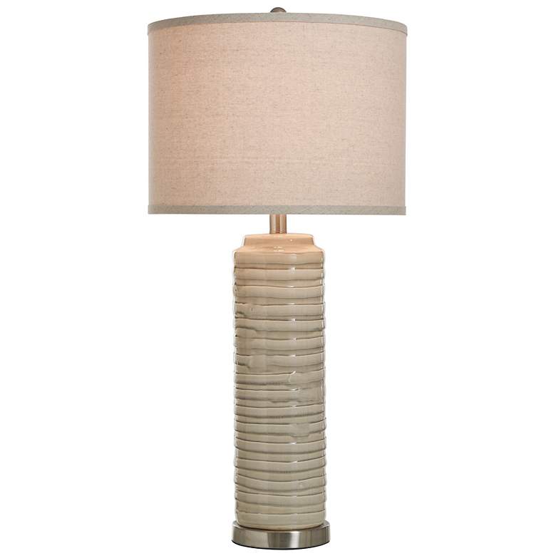 Image 3 Anastasia Ivory Glazed Texture Ceramic Table Lamp more views