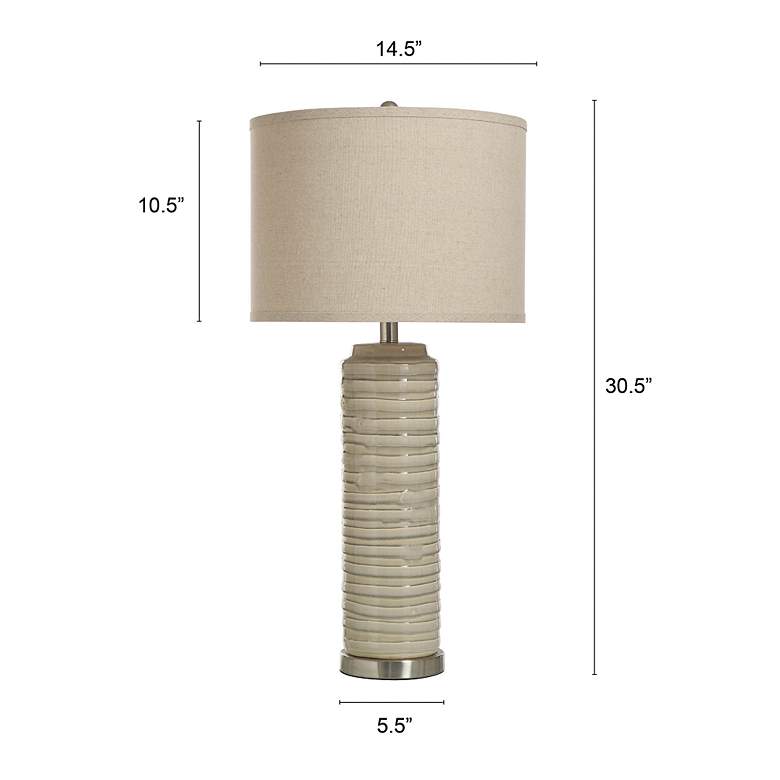 Image 7 Anastasia Ivory Glazed Texture Ceramic Table Lamp more views
