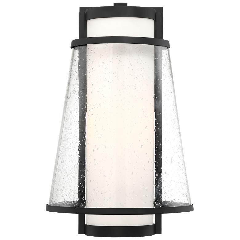 Image 1 Anau; 1 Light; Large Lantern; Matte Black Finish w Etched Opal/Clear Glass