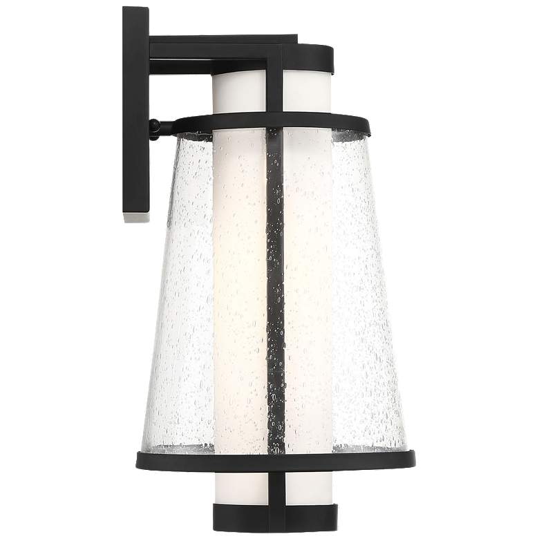Image 1 Anau; 1 Light; Medium Lantern; Matte Black Finish w Etched Opal/Clear Glass