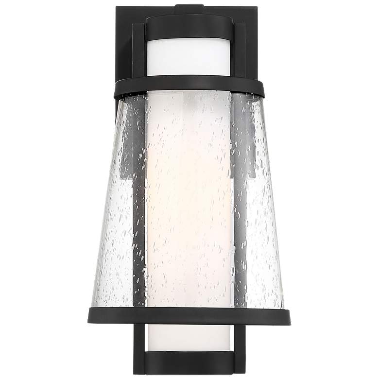 Image 1 Anau; 1 Light; Small Lantern; Matte Black Finish w Etched Opal/Clear Glass