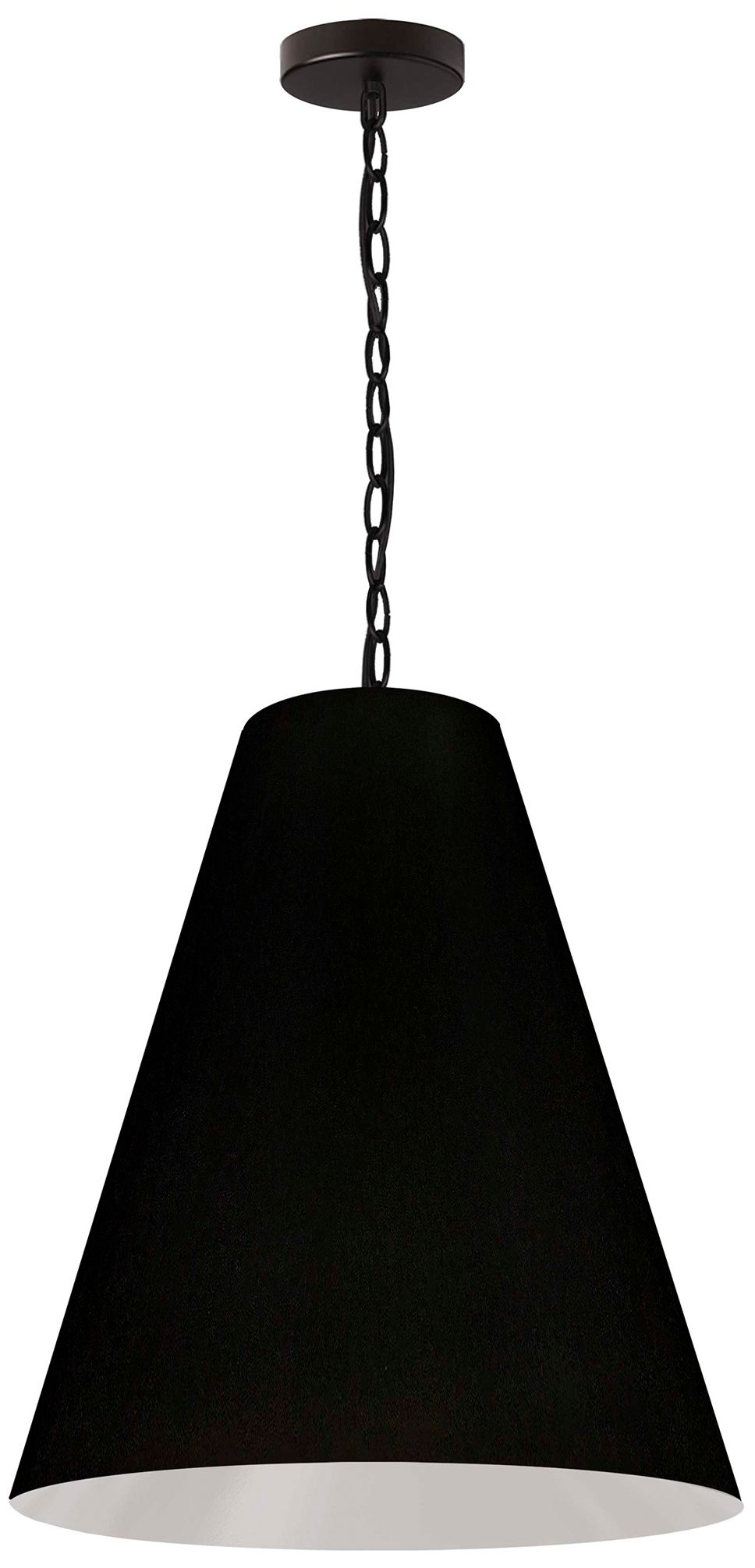 Image 2 Anaya 20" Wide Black Fabric Shade Pendant Light