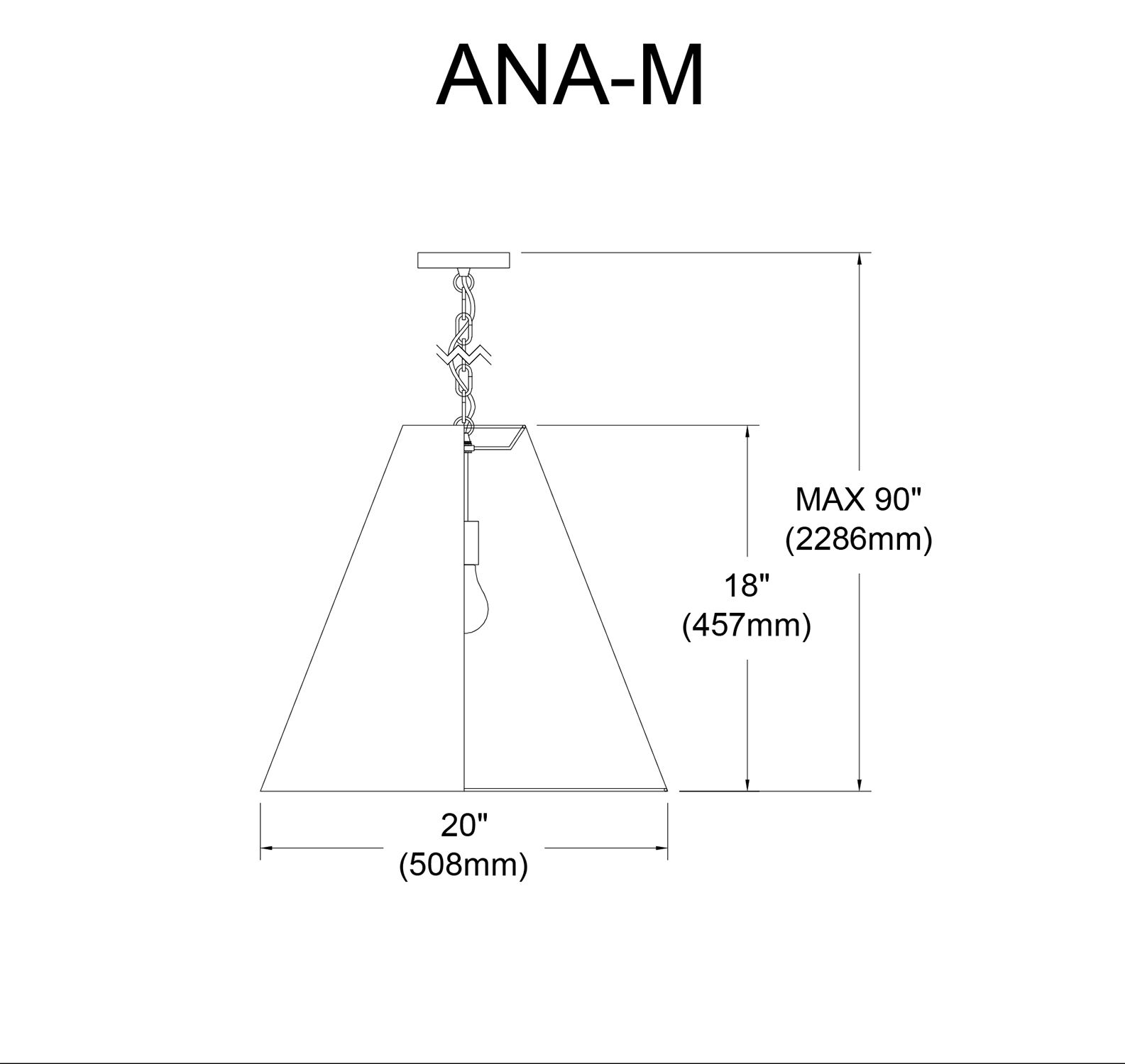 Image 3 Anaya 20" Wide Black Fabric Shade Pendant Light more views