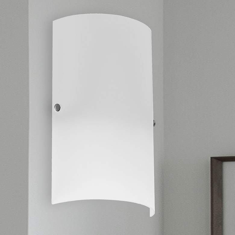 Image 1 Ancelotti 12" High Frosted White Glass Wall Sconce