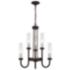 Anchor 22" Chandelier - Dark Bronze - Clear Frosted Shade