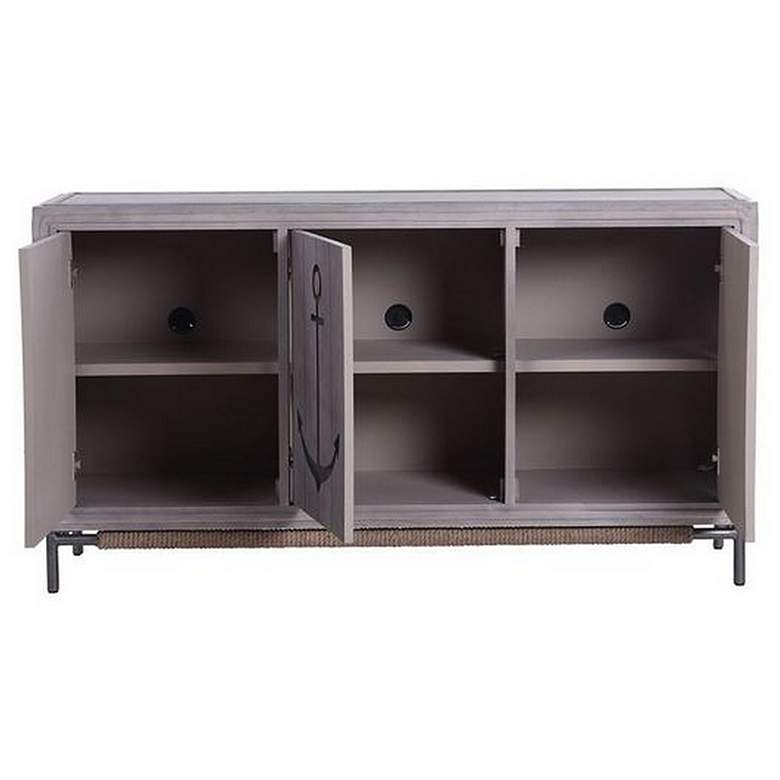 Image 6 Anchor 59 3/4" Wide Gray Wash Wood 3-Door Sideboard more views