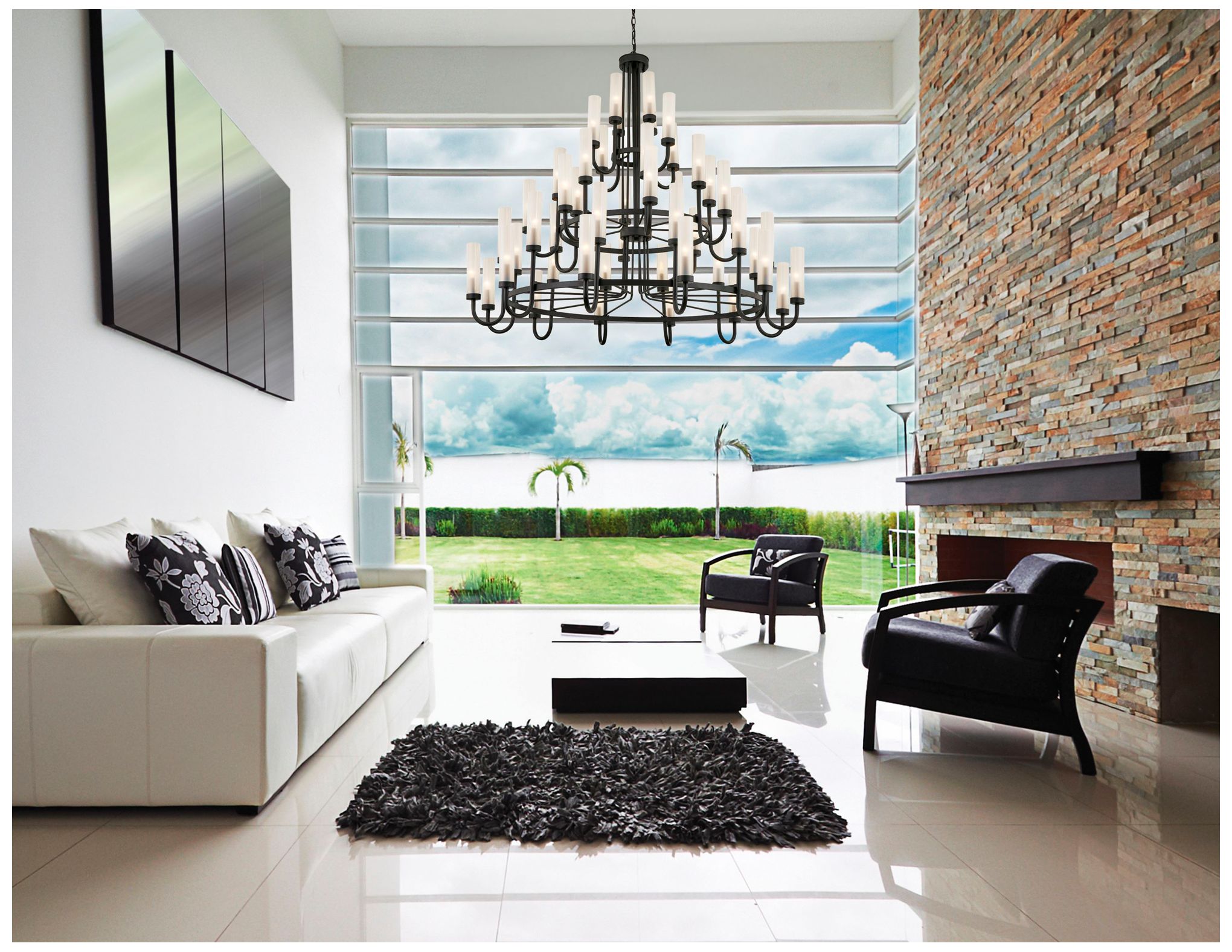 Image 5 Anchor 60 1/2" Wide Matte Black 48-Light Chandelier more views
