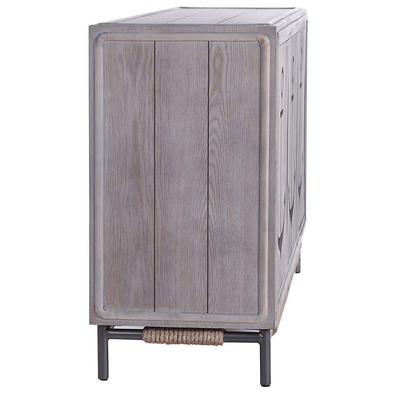 Image 5 Anchor Gray Wash Three Door Sideboard with Metal Base Accent more views