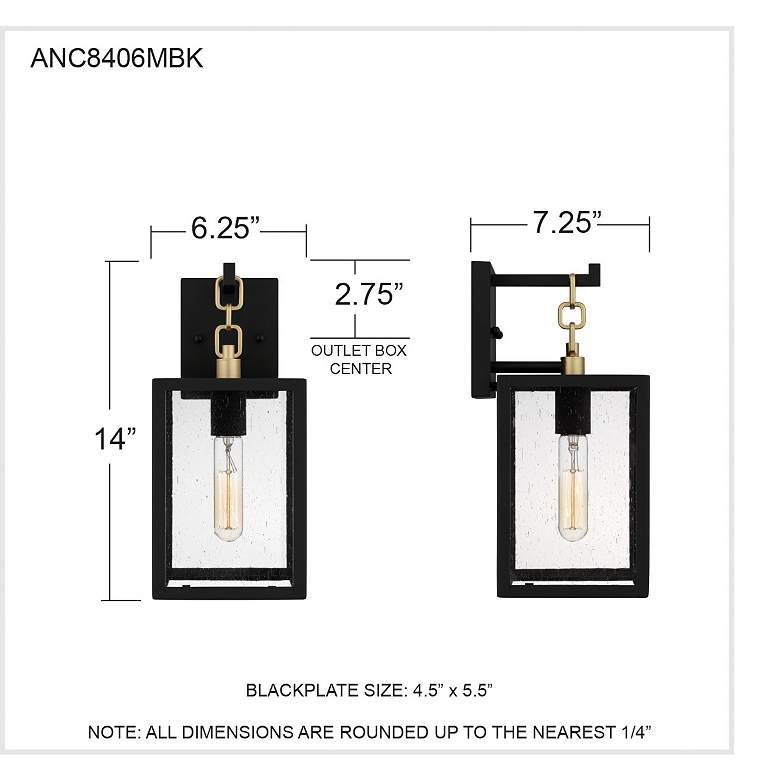 Image 7 Anchorage 1-Light Matte Black Outdoor Wall Lantern more views