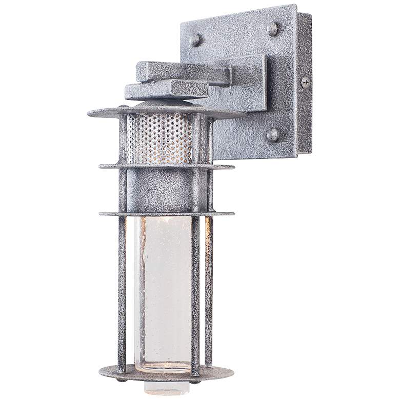 Image 1 Anchorage 12 1/4" High Rugged Iron Glass Wall Sconce