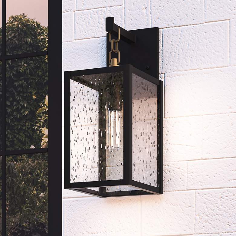 Image 1 Anchorage 16" High Matte Black Outdoor Lantern Wall Light