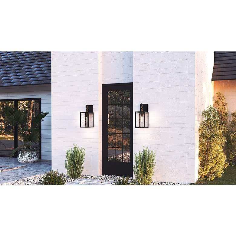 Image 6 Anchorage 16" High Matte Black Outdoor Lantern Wall Light more views