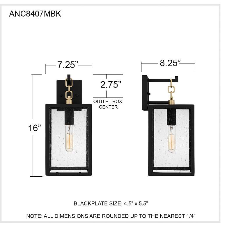 Image 7 Anchorage 16" High Matte Black Outdoor Lantern Wall Light more views