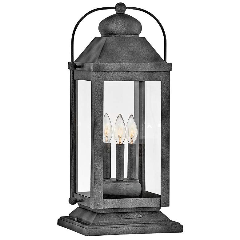 Image 2 Anchorage 23 1/2" High Aged Zinc Outdoor Pier Mount Lantern