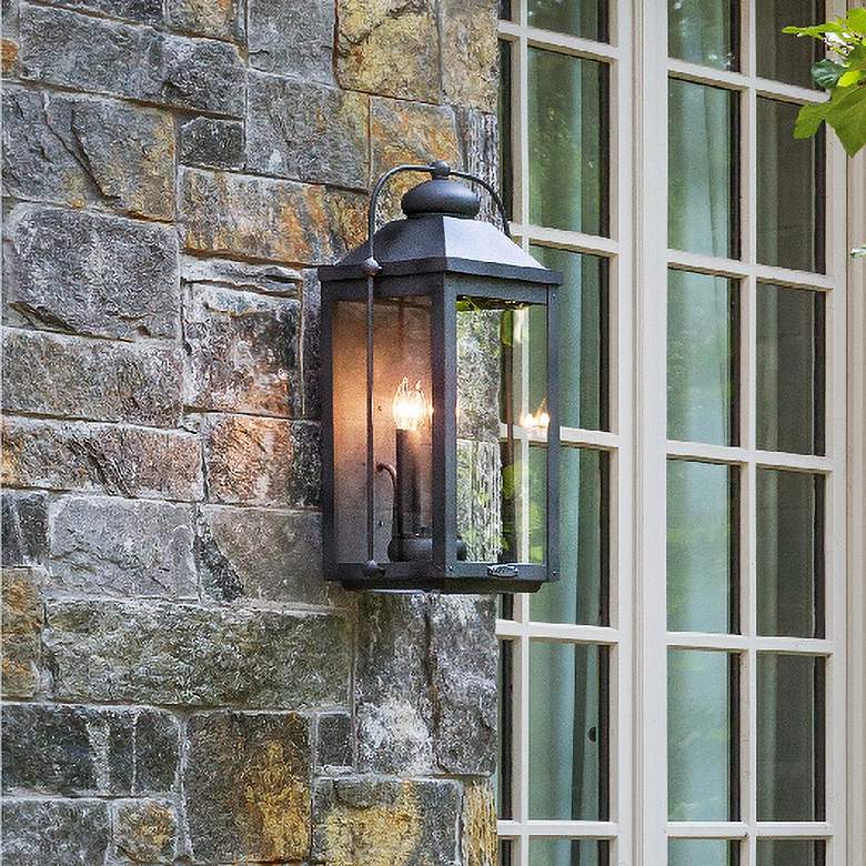 Image 1 Anchorage 23 1/2" High Aged Zinc Outdoor Pier Mount Lantern