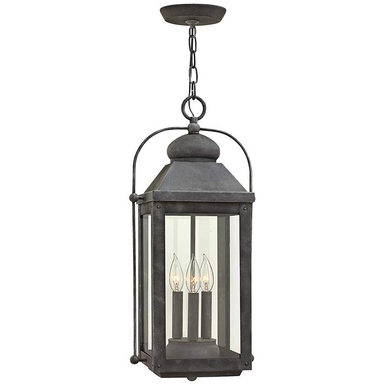 Image 1 Anchorage 23 3/4 inch High Aged Zinc Outdoor Hanging Lantern