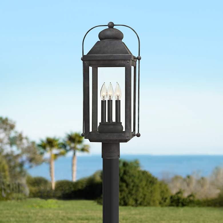 Image 1 Anchorage 24 1/4 inch High Aged Zinc Outdoor Post Light