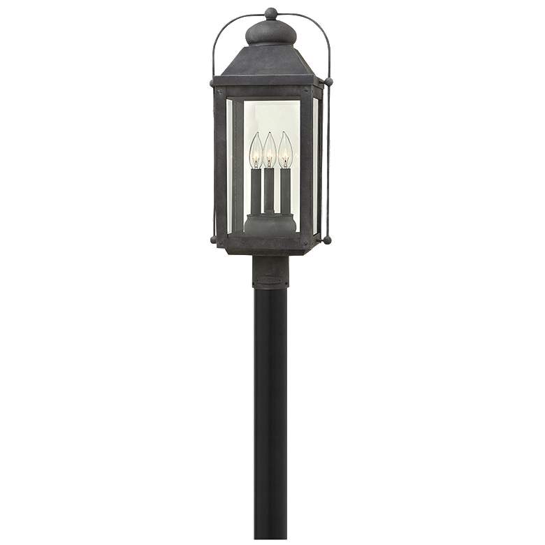 Image 1 Anchorage 24 1/4"H Aged Zinc Post Light by Hinkley Lighting