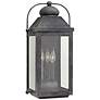 Anchorage 9 1/4" Wide Aged Zinc 3 Candle Outdoor Wall Light