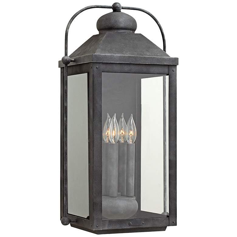 Image 2 Anchorage 9 1/4" Wide Aged Zinc 4 Candle Outdoor Wall Light