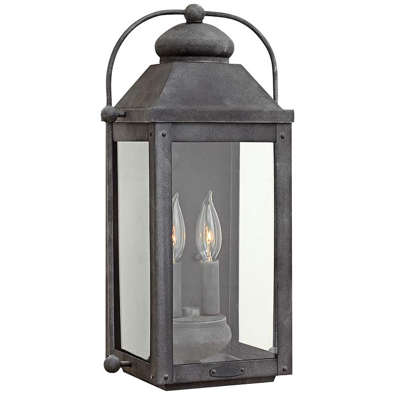 Image 2 Anchorage 9 1/4 inchW Aged Zinc Two Candle Outdoor Wall Light