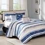 Thumbnail2 of Anchorage Blue White 6-Piece King/Cal King Coverlet Set