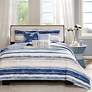Thumbnail1 of Anchorage Blue White 6-Piece King/Cal King Coverlet Set