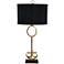 Anchored Gold Leaf Metal and Marble Table Lamp