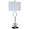 Anchored Silver Leaf Metal and Marble Table Lamp