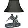 Ancient Cavalite Black Shade Bronze Metal Accent Table Lamp