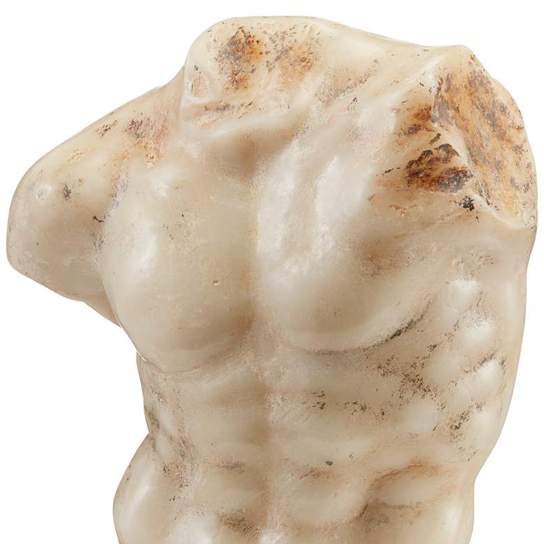 Image 2 Ancient Greek Torso Aged Beige and Brown 15 1/4 inch High Statue more views