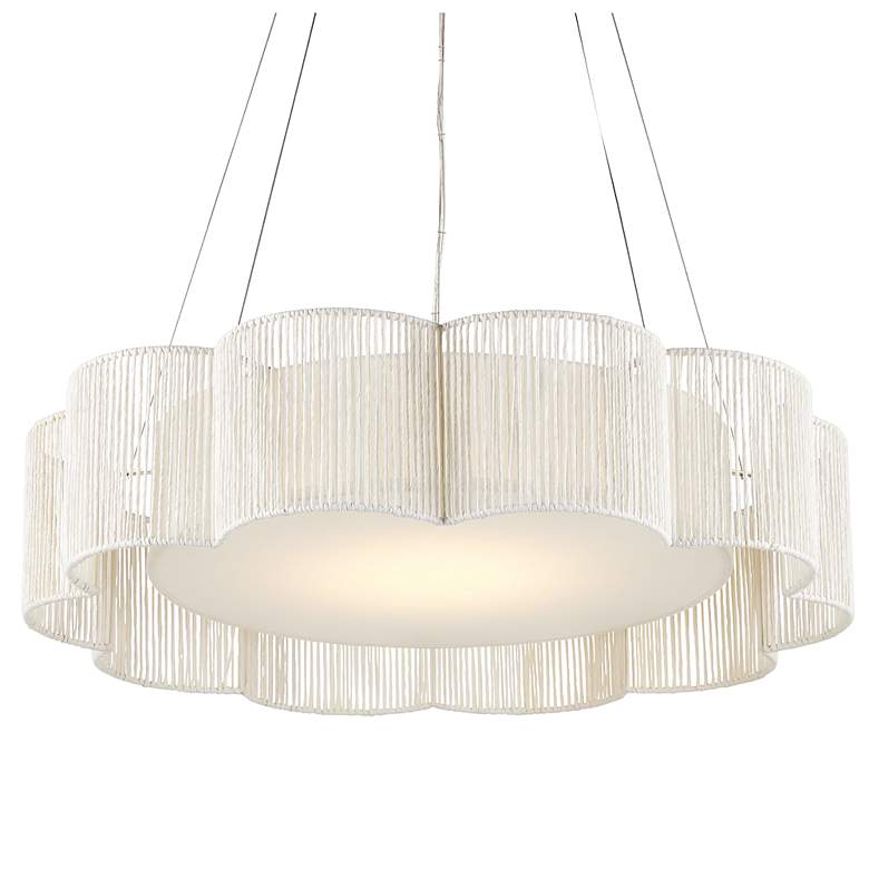 Image 1 Ancroft 32" Wide Silver Leaf and White LED Chandelier