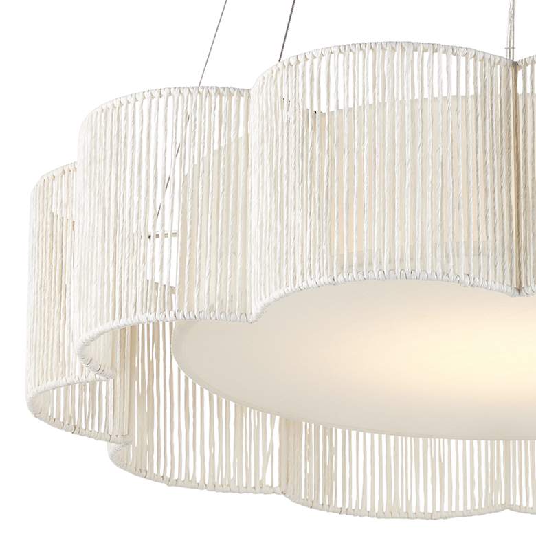 Image 2 Ancroft 32" Wide Silver Leaf and White LED Chandelier more views