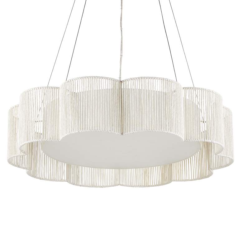 Image 3 Ancroft 32" Wide Silver Leaf and White LED Chandelier more views