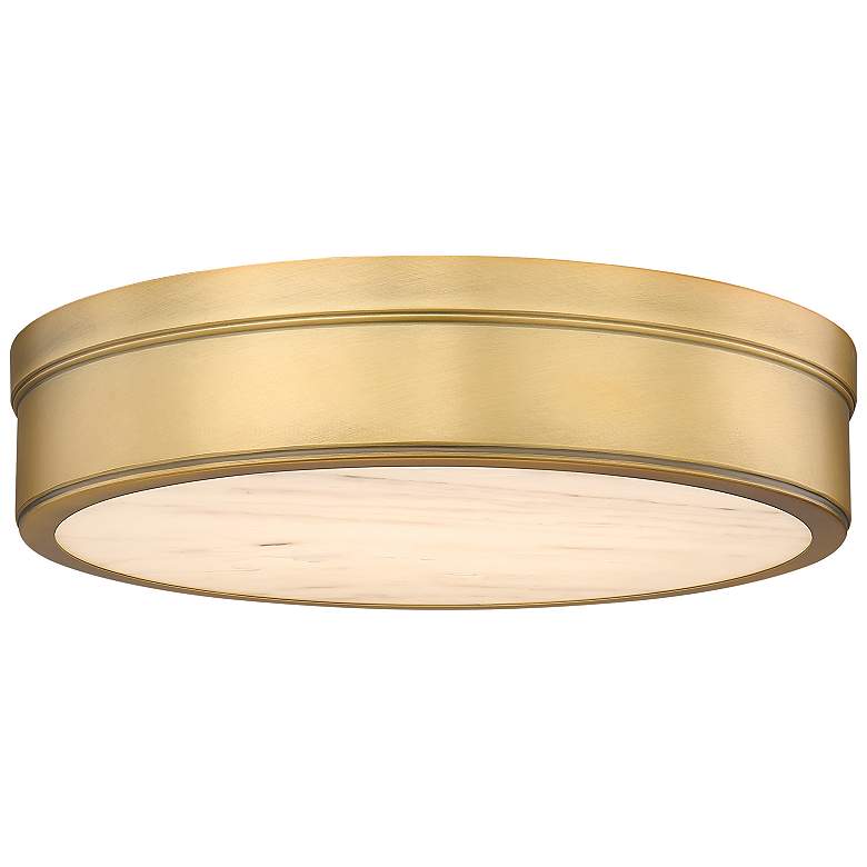 Image 2 Anders 15" Wide Rubbed Brass LED Ceiling Light