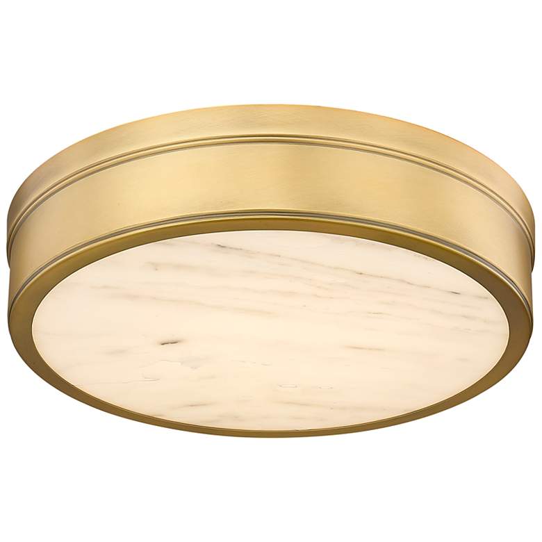 Image 6 Anders 15" Wide Rubbed Brass LED Ceiling Light more views