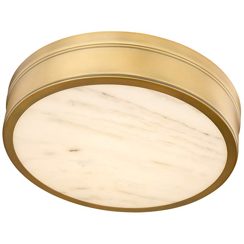 Image 7 Anders 15" Wide Rubbed Brass LED Ceiling Light more views