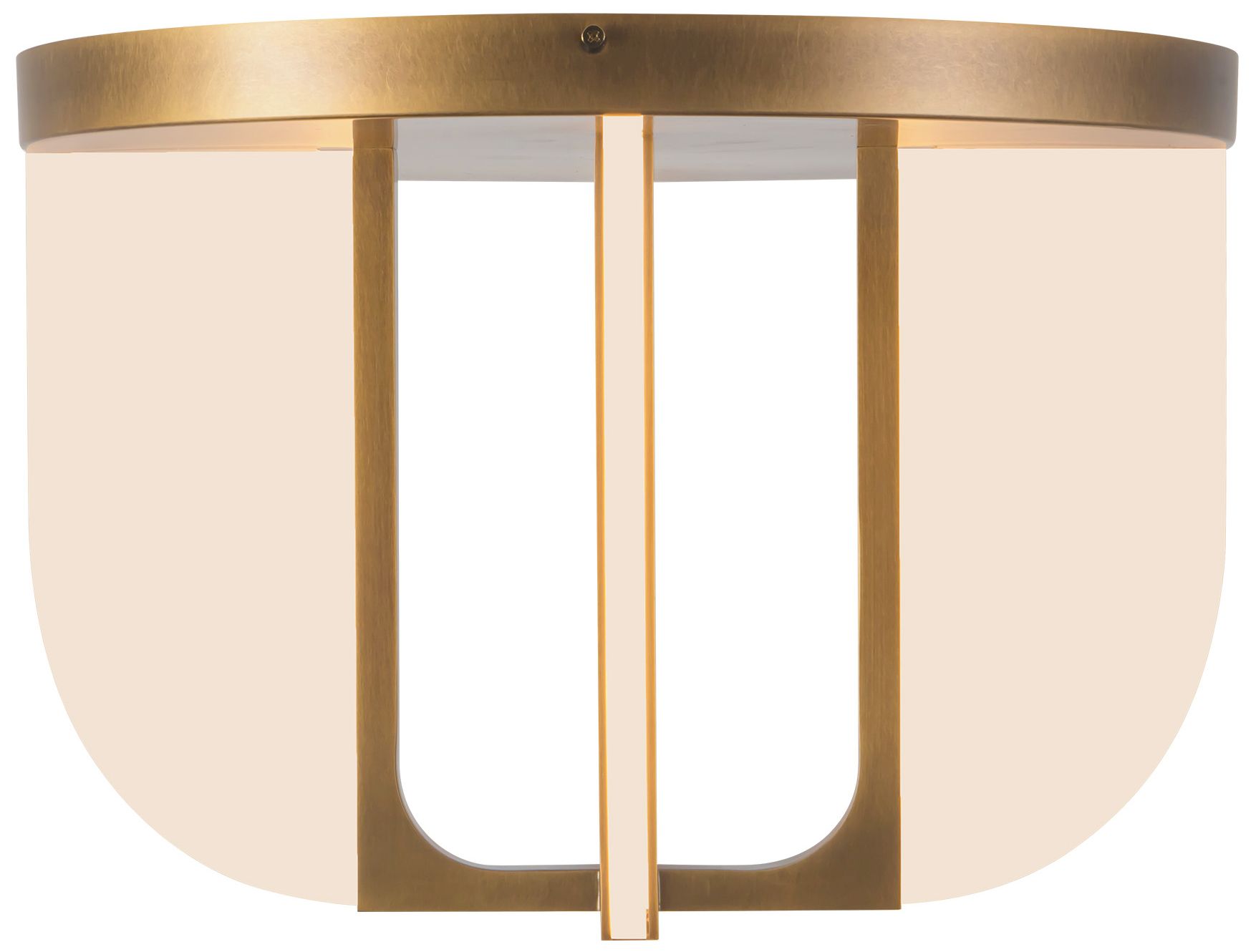 Anders 17-in Vintage Brass dimmable LED Semi-Flush Mount