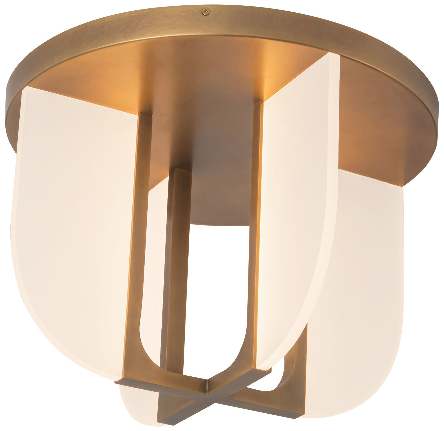 Image 3 Anders 17-in Vintage Brass dimmable LED Semi-Flush Mount more views