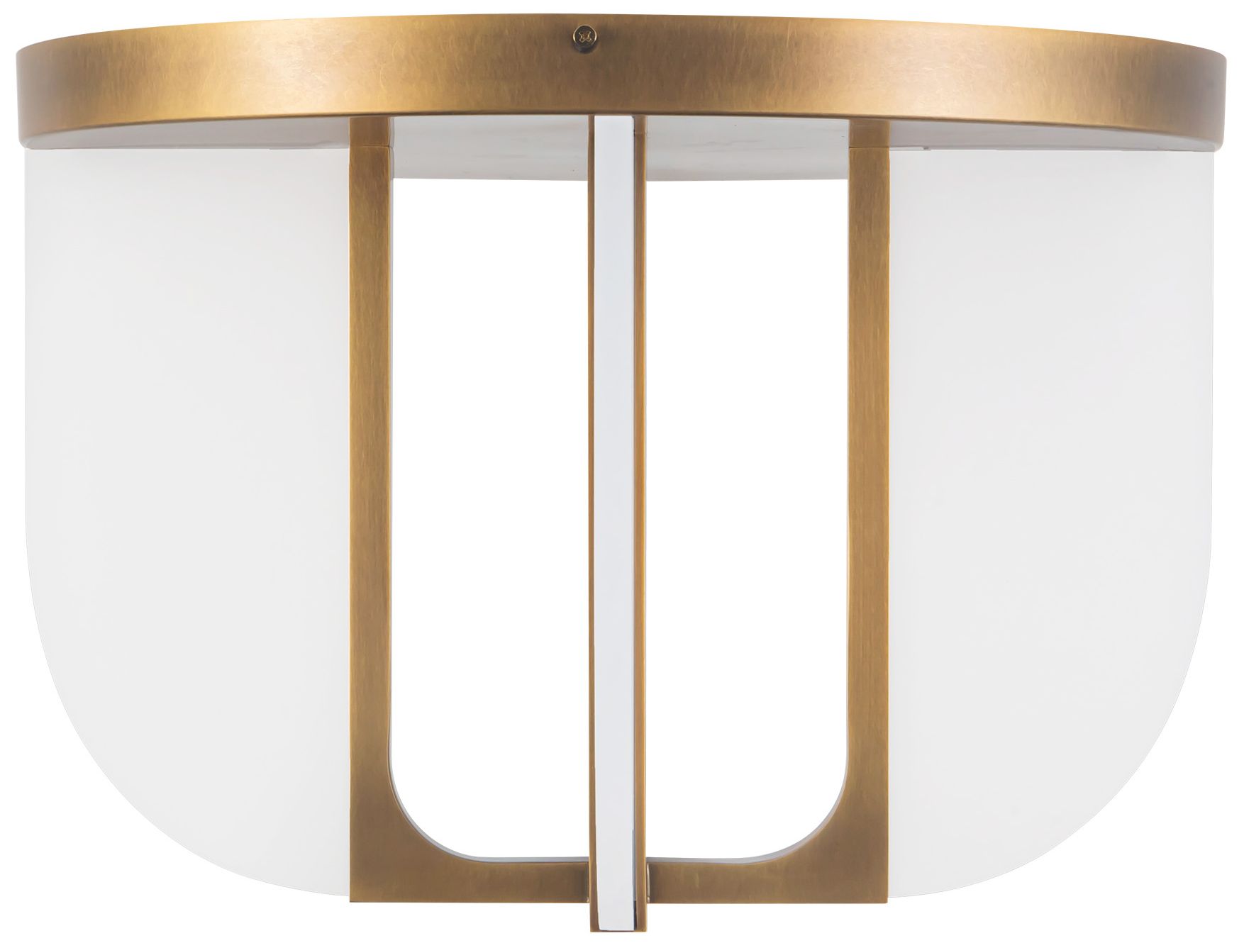 Image 6 Anders 17-in Vintage Brass dimmable LED Semi-Flush Mount more views